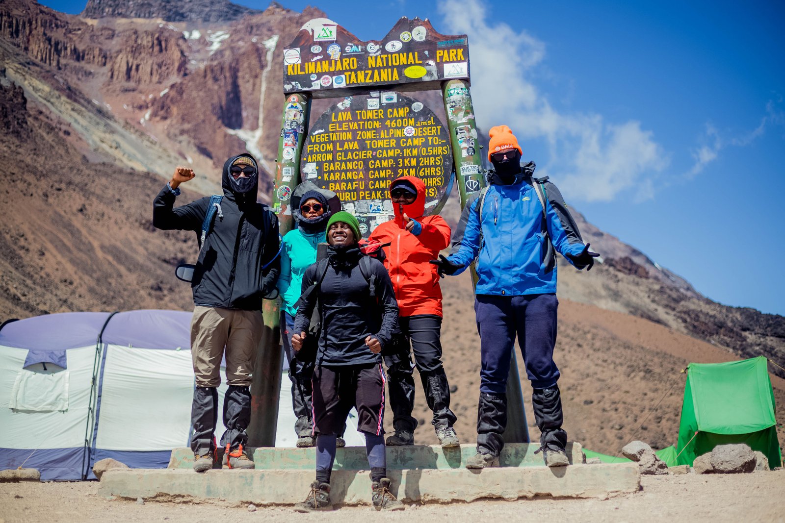 Climbers ascending the Lemosho Route on Mount Kilimanjaro
